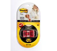 Post-It Message Flags, 'Sign Here', Red, 1 in Wide, 200/Desk Grip Dispenser self adhesive flags 200 sheets