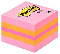 Post-it Notes - Mini Cube - Pink Coral, Neon Orange, Neon Pink, Neon Orange - 400 Sheets - 51 mm x 51 mm