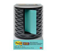 Post-it Note Dispenser, Vertical Design, Pop-Up Notes, Black with Grey Geometric Pattern, 1 Aqua Splash 3 in x 3 in Super Sticky Note Pad