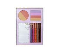 Noted by Post-it Printed Notes Gift Box, 4 Piece Set, Warm Colors, Red and Pink, Includes Round Sticky Notes, Square Sticky Notes, Mini List Sticky Notes, 3-Pack Pens (NTD-Box-SRD)