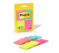 Post-it Notes, 1.5 x 2 in, Cape Town Collection, 8 Pads/Pack Blue, Rose, Yellow, 50 Sheets/Adhesive Notes (1.5 in x 2 in, Cape Town Collection, 8 Pads/Pack - 20 mm - 50 Sheet (S)