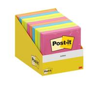 Post-it Notes, 100 Sheets, 76 mm x 76 mm, Blue, Green, Orange, Pink, Yellow | Self-Stick Notes for Reminders, Planning and Study, Stick and Remove Cleanly; Great for Marking, Organising, Capturing Ideas