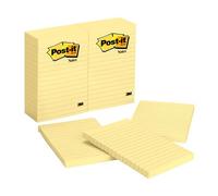 Post-It Notes. 4 in x 6 in. Canary Yellow. Lined. 12 Pads/Pack