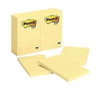 Post-it Notes Large Ruled 102x152mm Extra Sticky 100 Sheets Yellow Pack of 6