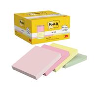 Post-it Notes, 4 Pads (400 Sheets), 76 x 76 mm, Blue, Green, Pink, Yellow