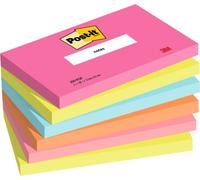 Post-it Notes, 6 Pads (600 Sheets), 76 x 127 mm, Blue, Green, Orange, Pink