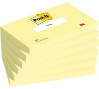 Post-it Notes, Canary Yellow, 6 Pads, 76 mm x 127 mm, 100 Sheets per Pad - Self-Sticking Notes for Walls, Monitors and Fridge