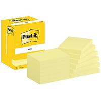 Post-it Notes Canary Yellow, Pack of 12 Pads, 100 Sheets per Pad, 76 mm x 102 mm, Yellow Color - Self-stick Notes For Note Taking, To Do Lists & Reminders