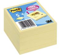 Post-it Notes Canary Yellow,Value Pack, Pack of 5 + 1 Free Pads, 100 Sheets per