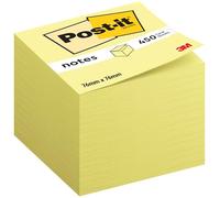 Post-it Notes Cube, Canary Yellow, 1 Pad, 76 mm x 76 mm, 450 Sheets - Extra Sticky Notes for Walls, Monitors and Fridge