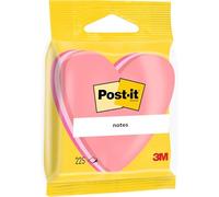 Post-it Notes Die-Cut Shape, Heart, Pink, 70 mm x 70 mm, 225 Sheets - Self-stick Notes For Note Taking, To Do Lists & Reminders