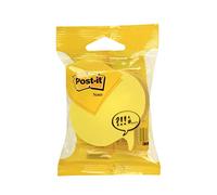 Post-it Notes Die-Cut Shape, Speech Bubble, Yellow, 70 mm x 70 mm, 76 Sheets/Pad, 3 Pads, Yellow/Grey - Self-stick Notes For Note Taking, To Do Lists & Reminders
