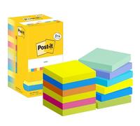 Post-it Energetic Sticky Notes Square 76 x 76 mm Plain Assorted 654-MX-P8+4 100 Sheets Value Pack 8 + 4 Free