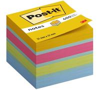 Post-it 2051-U Mini Cube Sticky Notes 51mm x 51mm - Assorted Colours (1 x 400 Sheets)