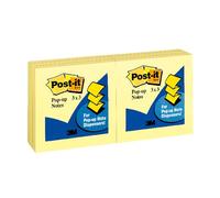 Post-it Notes Original Pop-up Refill, 3 x 3 Inches, Canary Yellow, 100 Sheets per Pad, Six Pads per Pack (R330-YW6PK)