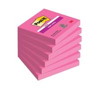 Post-it Notes Super Sticky 76x76mm Fuchsia 90 Sheets (6 Pack)