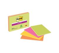 Post-it Super Sticky Notes 203 x 152 mm Assorted Rectangular Plain 4 Pads of 45 Sheets
