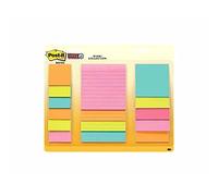Post-it Notes Super Sticky Notes, 2" x 2", 3" x 3", 4" x 4", Multi Pack, Miami Colours (15 Pack)