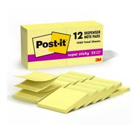 Post-it Sticky Notes Super Sticky Z-Notes - 76 x 76 mm Canary Yellow - 6 Pads (90 sheets)