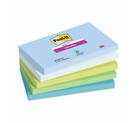 Post-it Super Sticky Notes Oasis - Pack of 5, 76 x 127 mm, 90 sheets, Blue/Green