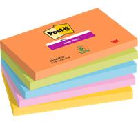 Post it Pack of 5 Super Sticky Notes Boost Colours 76x127mm 90 Sheets
