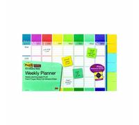 Post-it(R) Personal Organiser Set incldues Weekly PLanner (26 pages)/Super Sticky Notes - Assorted Colours.