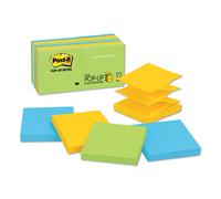Post-it R33012AU Original Pop-up Refill 3 x 3 Assorted Jaipur Colors 100-Sheet 12/Pack