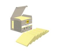 Post-it Recycled Notes, 6 Pads (600 Sheets), 76 mm x 76 mm, Yellow | Self-Stick Notes Made from Recycled Paper, for Reminders, Planning and Study, Stick and Remove Cleanly