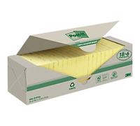 Post-it Recycled Notes 76 x 76 mm Canary Yellow 100 Sheets Value Pack 18 + 6 Free