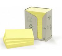 Post-it Recycled Notes, Canary Yellow, 76 mm x 127 mm, 100 Sheets/Pad, 16 Pads/Pack