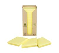 Post-it Recycled Notes - Canary Yellow - Tower Pack of 16 Pads 100 Sheets Per Pad - 76 mm x 76 mm