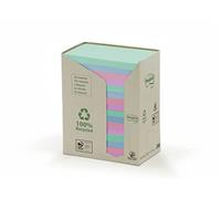 Post-it Recycled Notes - Pastel Rainbow Colours - Light Green, Grass Green, Grey Tower Pack of 16 Pads - 100 Sheets Per Pad - 76 mm x 127 mm