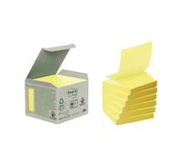 Post-it Recycled Z-Notes 76 x 76mm Cardboard Packaging Canary Yellow (6 Pack)
