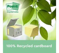 Post-it Recycled Z-Notes 76 x 76mm Canary Yellow (6 Pack)