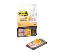 Post-It Repositionable Index Flags Sign Here 25x43mm Red Text On Yellow 50 Pack