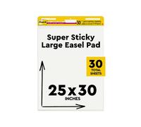Post-It Self Adhesive Easel Paper - 63.5 x 77.5 cm - 30-Sheet Pack (2 Pack) Easel Pad 1 Pad White