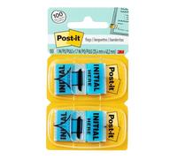 3M 680IH2 Message Flags Initial Here Blue Two 50-Flag Dispensers per Pack