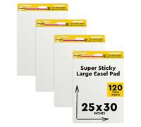 Post-It Sticky Easel Paper - 63.5 x 77.5 cm - Block of 30 Sheets (Pack of 2) Easel Pads 4 Pads White