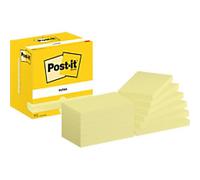 Post-it Notes Canary Yellow, Pack of 12 Pads, 100 Sheets per Pad, 76 mm x 127 mm, Yellow Color - Self-Stick Notes for Note Taking, to Do Lists & Reminders