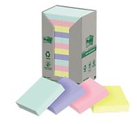 Post-it Recycled Notes Assorted Colours 38 x 51 mm 100 Sheets Pack of 24