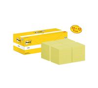 Post-it Notes 76x76mm 100 Sheets Canary Yellow 12 + 12 FREE (Pack 24)