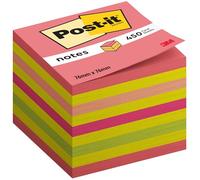 Brand New. Post-it Note Cube Pad of 450 Sheets 76x76mm Neon Pink Ref 2028 NP