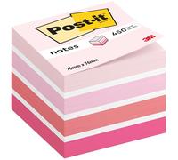 Post-it Sticky Notes Cube Pastel Colors Collection, Pack of 1 Pad, of 450 Sheets, 76 mm x 76 mm, Pink, White, Orange Colors - Self-Stick Notes for Note Taking, to Do Lists & Reminders