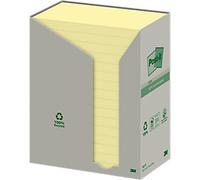 Post-it Sticky Notes Rectangular 127 x 76 mm Plain Canary Yellow 655-1T 100 16 Pads of 100 Sheets