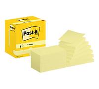 Post-it Sticky Z-Notes R350 CY 67 x 127 mm 100 Sheets Per Pad Yellow Pack of 12