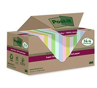 Post-it Super Sticky Recycled Notes 76 x 76 mm Assorted 70 Sheets Value Pack 14 + 4 Free