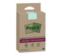 Post-it Super Sticky 100% Recycled Notes XXL, Assorted Colors, Lined - Pack of 4 Pads, 45 Sheets per Pad, 102 mm x 152 mm - Extra Sticky Notes Made from 100% Recycled Paper