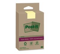 Post-It Super Sticky 100% Recycled Notes Xxl, Canary Yellow, Lined - Pack Of 4 Pads, 45 Sheets Per Pad, 102 mm X 152 mm - Extra