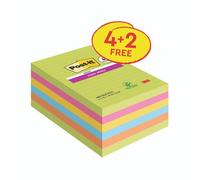 Post-it Sticky Notes Super Sticky XXL, Assorted, Lined, 101 x 152 mm, 4+2 FREE