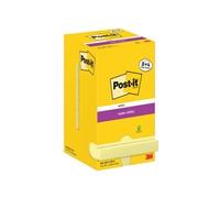 Post-it Super Sticky Notes Canary Yellow — 8 Pads + 4 Free, 90 Sheets, 76 x 76 mm